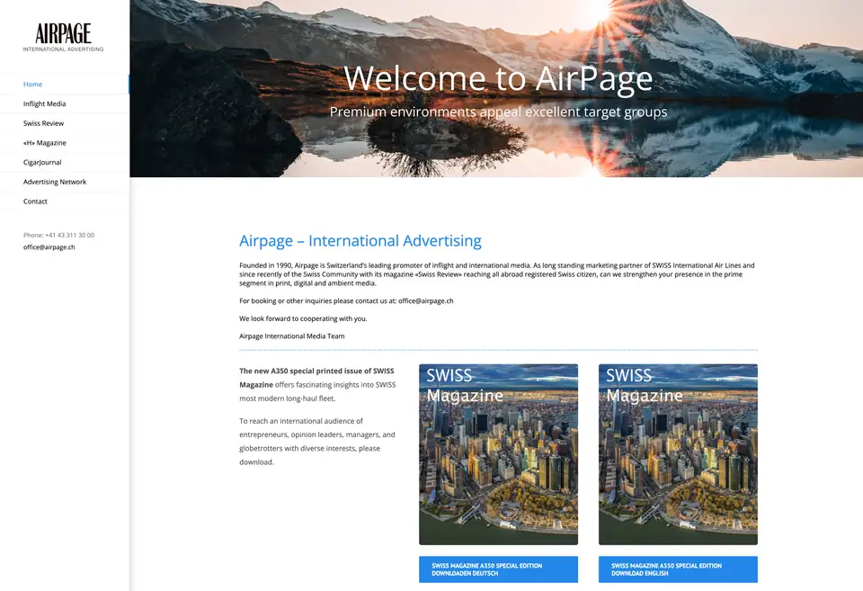 Airpage.ch – Moderne Webdesign-Lösung